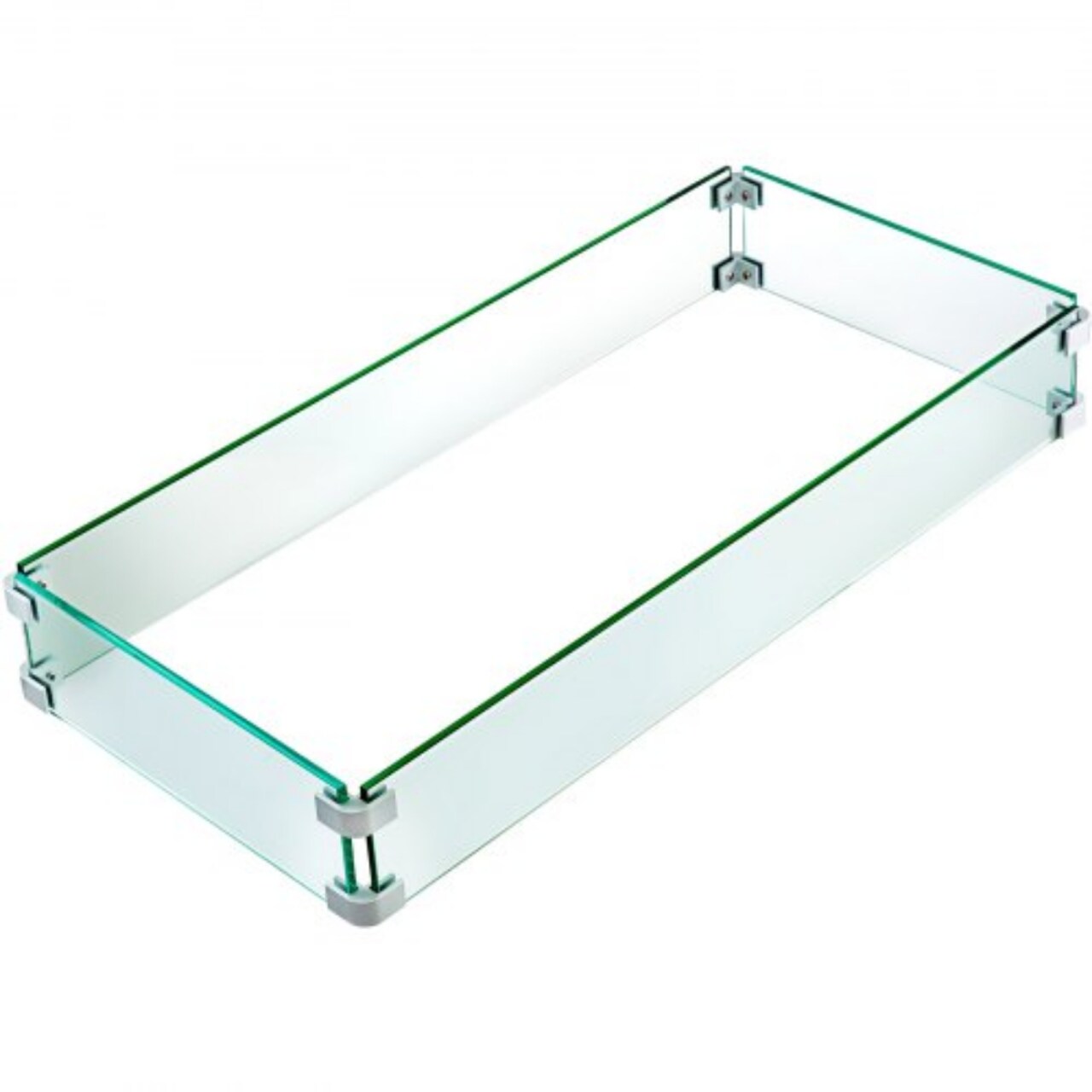 29.8 Inch Tempered Glass Fire Pit Wind Guard Aluminum Alloy Brackets Clear Outdoor Flame Screen
